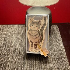 Luxe Gray and Cream Cat Trinket tray
